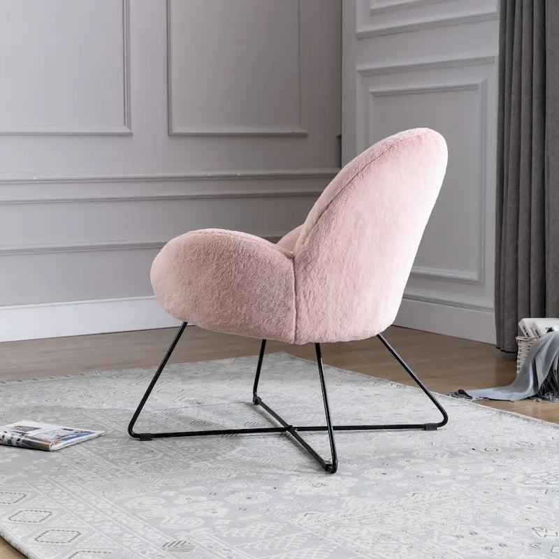 Fauteuil d'appoint moderne Rowen en polaire avec accoudoirs