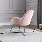 Fauteuil d'appoint moderne Rowen en polaire avec accoudoirs