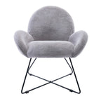 Fauteuil d'appoint moderne Rowen en polaire avec accoudoirs