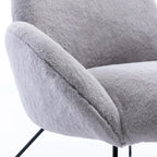 Fauteuil d'appoint moderne Rowen en polaire avec accoudoirs