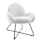 Fauteuil d'appoint moderne Rowen en polaire avec accoudoirs