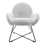 Fauteuil d'appoint moderne Rowen en polaire avec accoudoirs