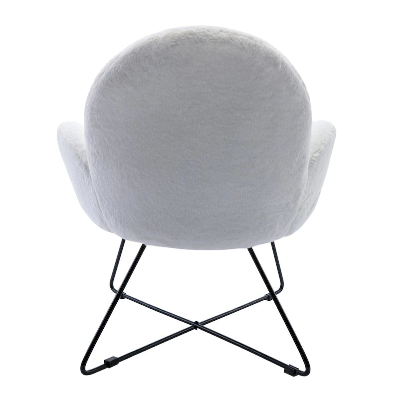 Fauteuil d'appoint moderne Rowen en polaire avec accoudoirs