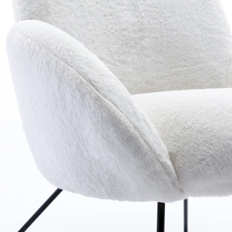Fauteuil d'appoint moderne Rowen en polaire avec accoudoirs