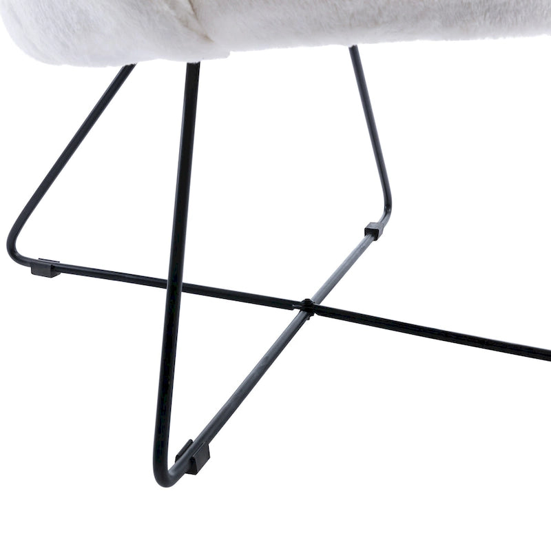 Fauteuil d'appoint moderne Rowen en polaire avec accoudoirs