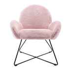 Fauteuil d'appoint moderne Rowen en polaire avec accoudoirs