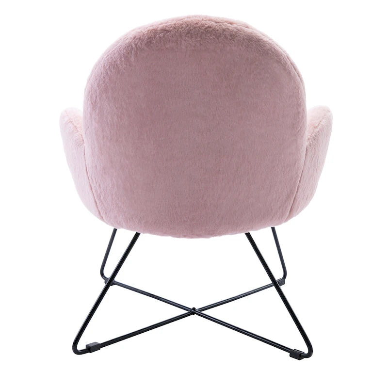 Fauteuil d'appoint moderne Rowen en polaire avec accoudoirs
