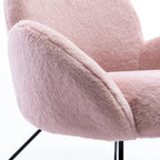 Fauteuil d'appoint moderne Rowen en polaire avec accoudoirs