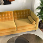 Canapé d'angle en velours capitonné moderne pour salon