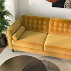 Canapé d'angle en velours capitonné moderne pour salon