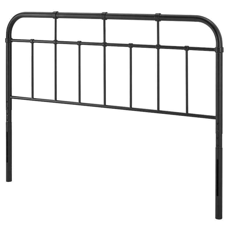 Tête de lit classique noire en métal format King Size