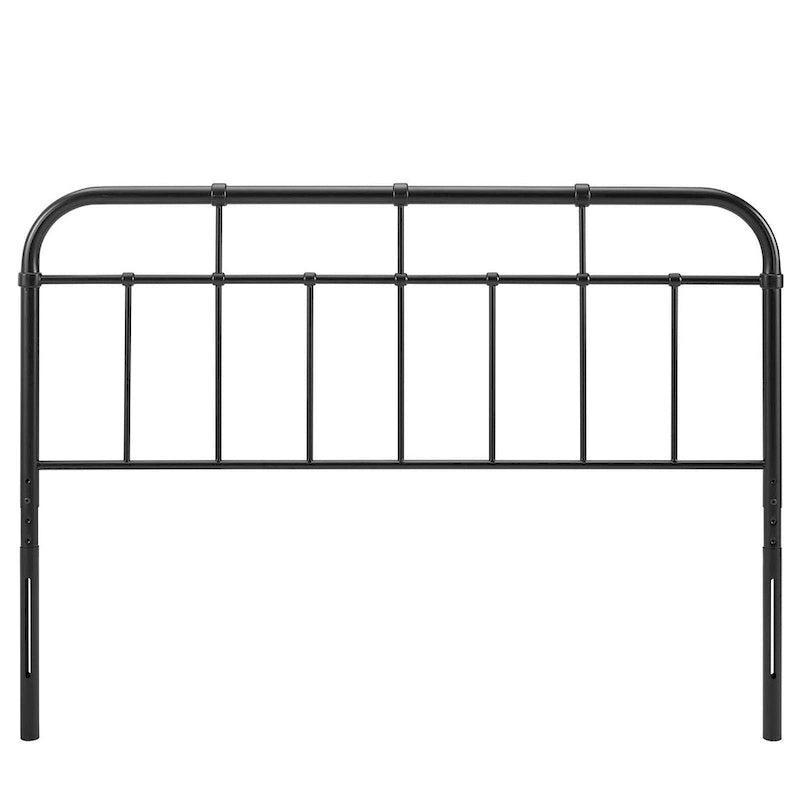 Tête de lit classique noire en métal format King Size