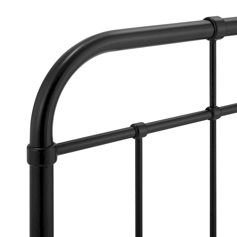 Tête de lit classique noire en métal format King Size