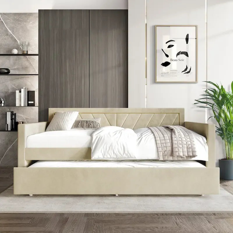 Lit de repos double en velours Glam