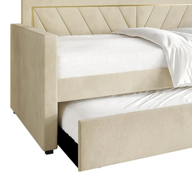 Lit de repos double en velours Glam