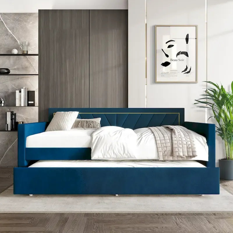 Lit de repos double en velours Glam
