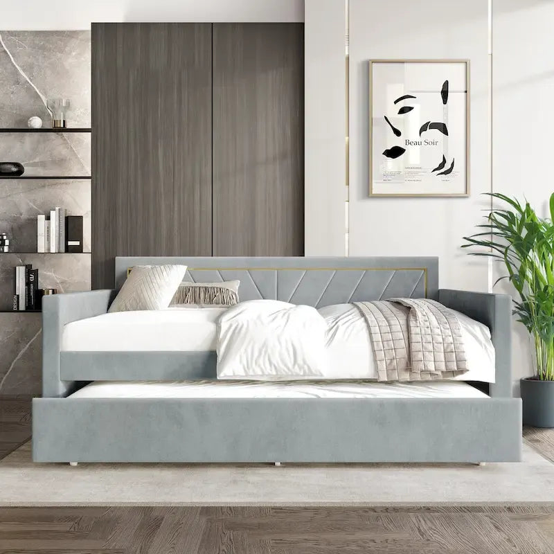 Lit de repos double en velours Glam