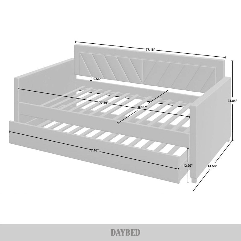 Lit de repos double en velours Glam