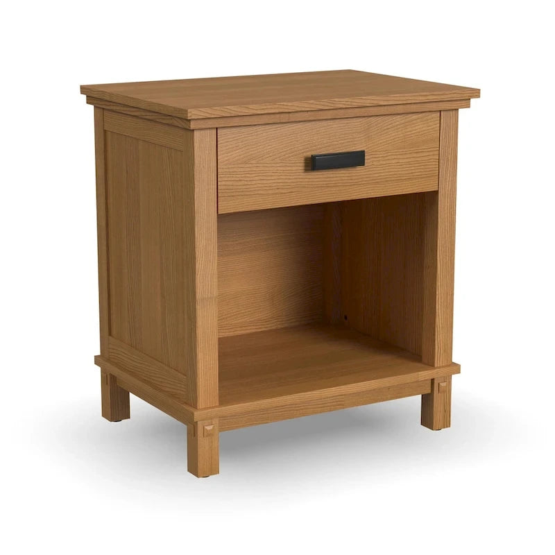 Lit King chêne foncé en bois massif