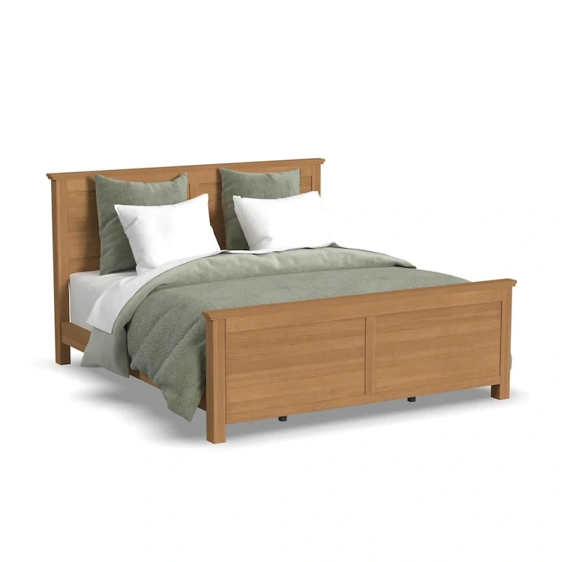 Lit King chêne foncé en bois massif