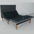 Sommier réglable avec tête de lit, télécommande sans fil, position zéro gravité, éclairage sous le lit, gris