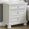 Table de chevet 2 tiroirs blanc antique