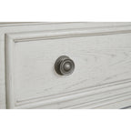 Table de chevet 2 tiroirs blanc antique