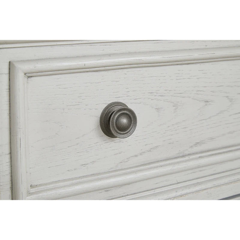 Table de chevet 2 tiroirs blanc antique