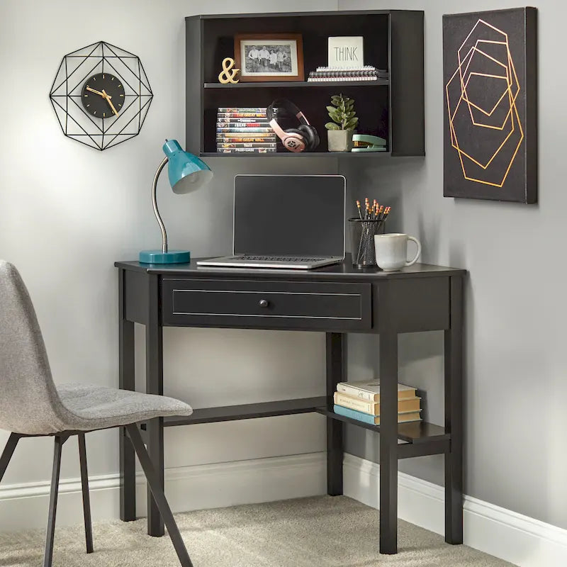 Bureau d'angle avec huche