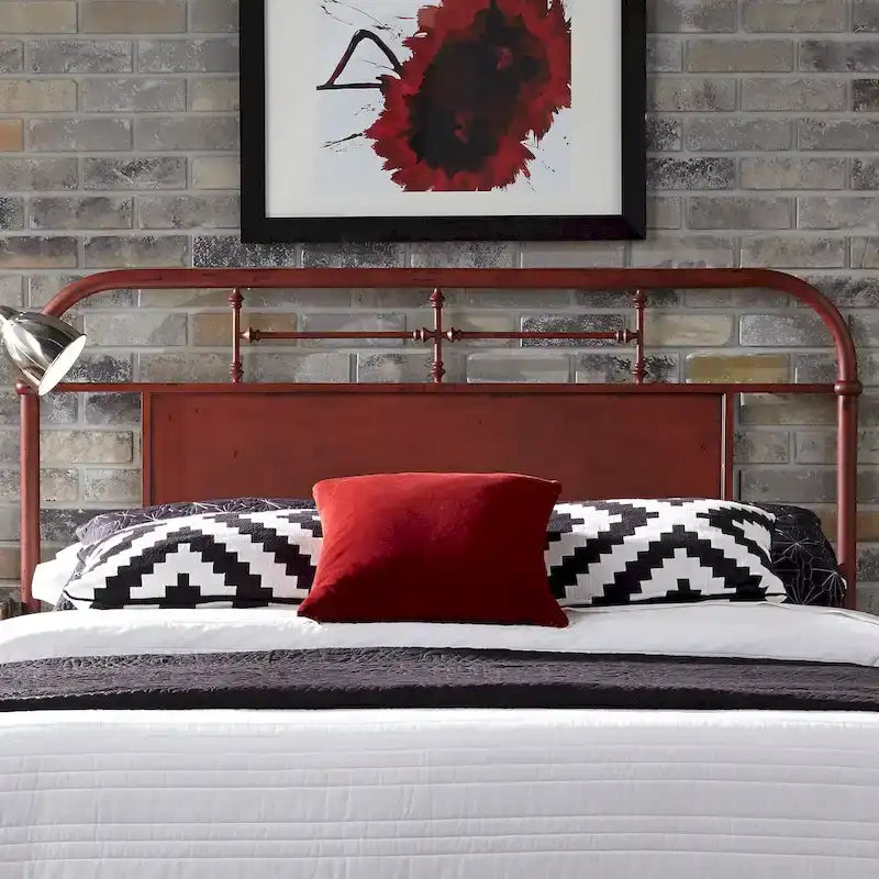 Tête de lit King Size en métal vieilli