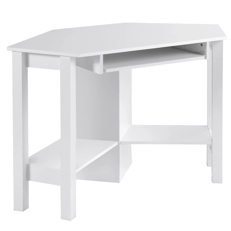 Bureau d'angle d'ordinateur en bois avec tiroir, table de bureau et d'étude