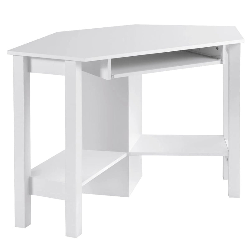 Bureau d'angle d'ordinateur en bois avec tiroir, table de bureau et d'étude