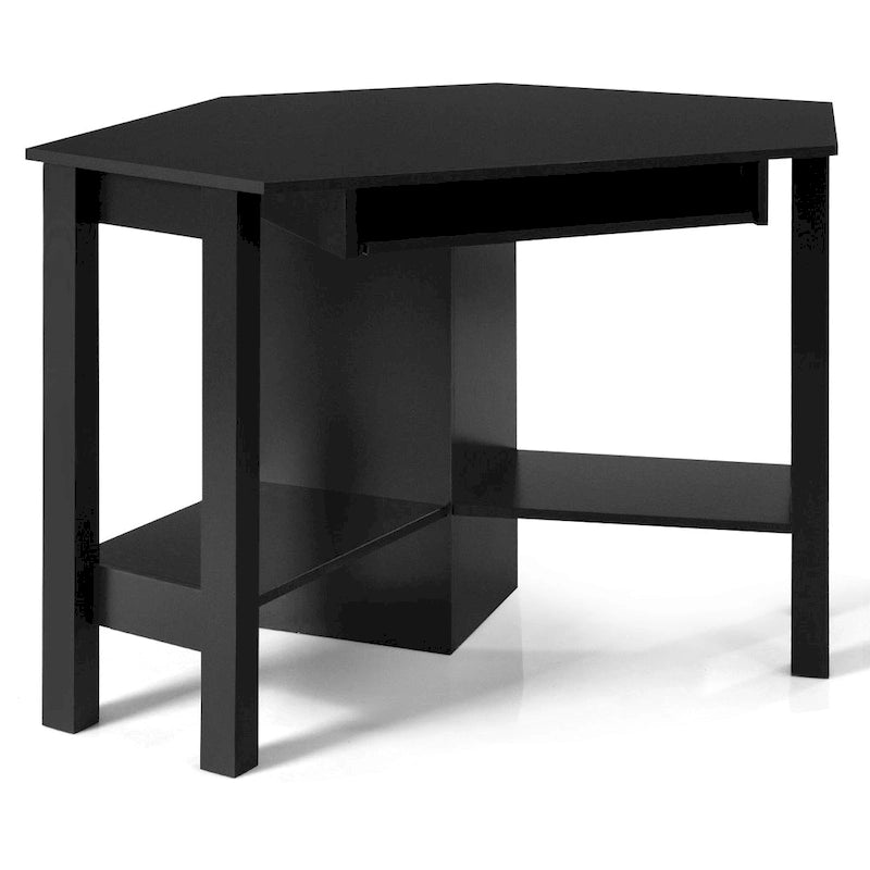 Bureau d'angle d'ordinateur en bois avec tiroir, table de bureau et d'étude