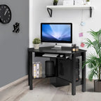 Bureau d'angle d'ordinateur en bois avec tiroir, table de bureau et d'étude