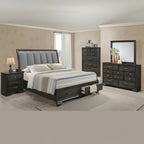 Ayla 5 Piece Gray Storage Fabric Platform Bedroom Set
