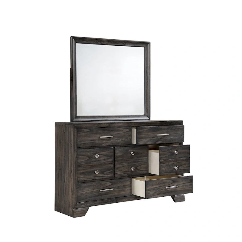 Lit plateforme en tissu de rangement gris