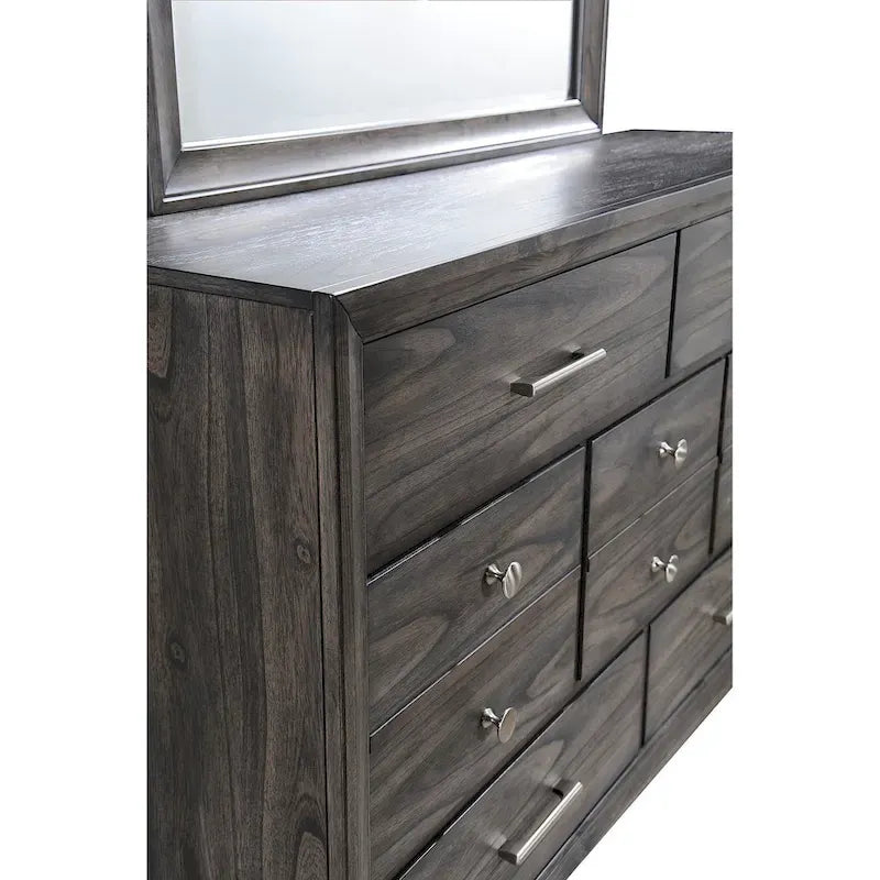 Lit plateforme en tissu de rangement gris