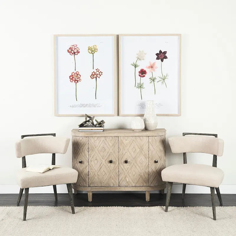 Armoire 4 portes en placage sapin beige - 47,2L x 15,0P x 33,1H