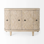 Armoire 4 portes en placage sapin beige - 47,2L x 15,0P x 33,1H