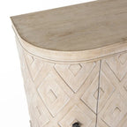 Armoire 4 portes en placage sapin beige - 47,2L x 15,0P x 33,1H