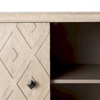 Armoire 4 portes en placage sapin beige - 47,2L x 15,0P x 33,1H
