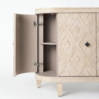 Armoire 4 portes en placage sapin beige - 47,2L x 15,0P x 33,1H