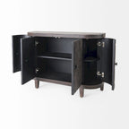 Armoire 4 portes en placage sapin beige - 47,2L x 15,0P x 33,1H