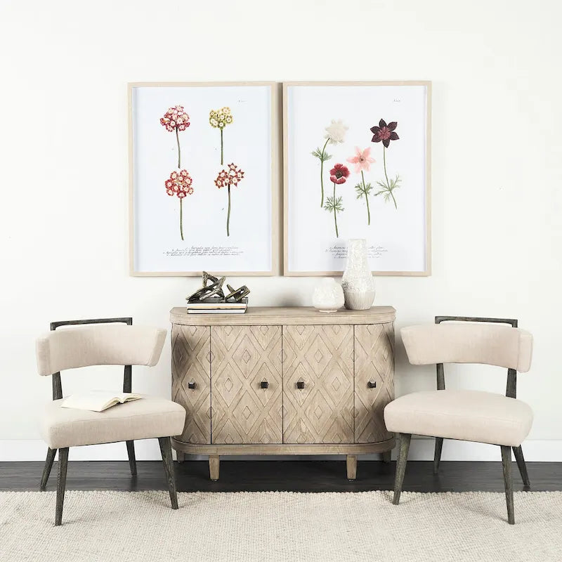 Armoire 4 portes en placage sapin beige - 47,2L x 15,0P x 33,1H