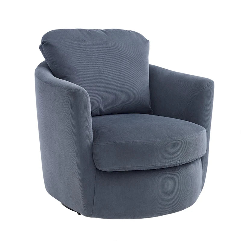 Fauteuil d'appoint pivotant en velours côtelé moderne et confortable