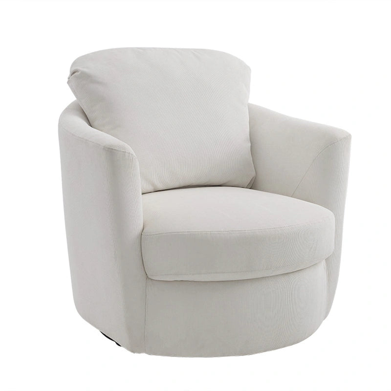 Fauteuil d'appoint pivotant en velours côtelé moderne et confortable