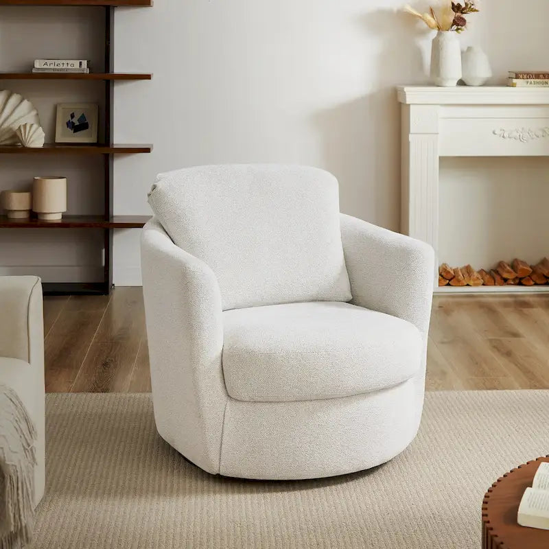 Fauteuil d'appoint pivotant en velours côtelé moderne et confortable