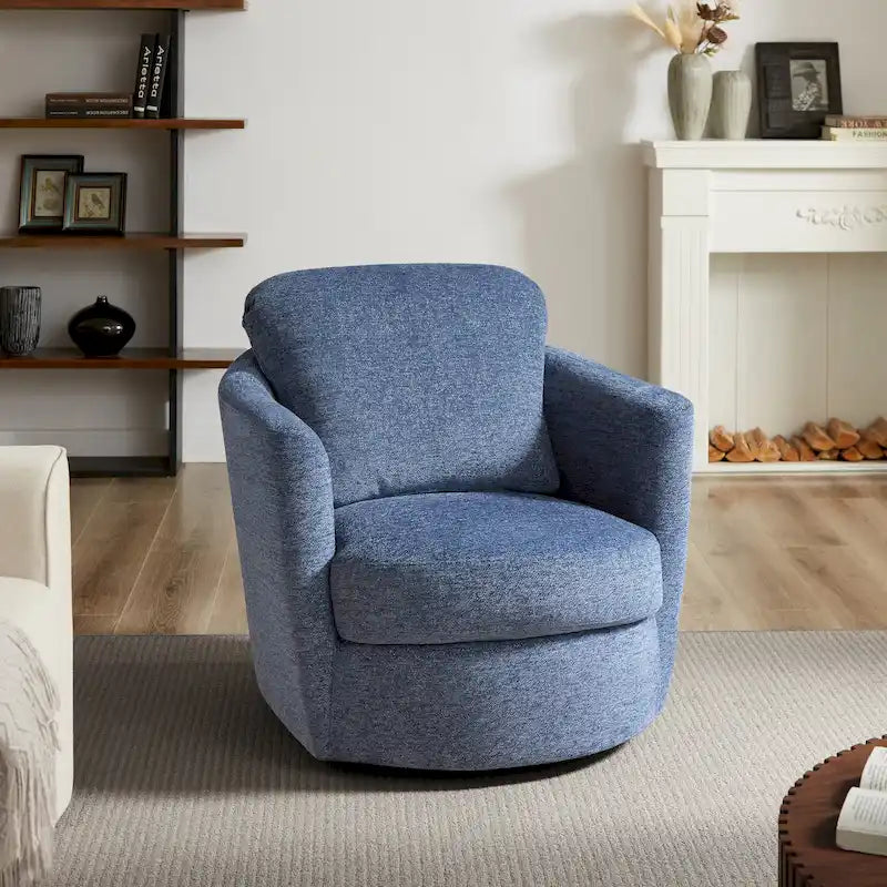 Fauteuil d'appoint pivotant en velours côtelé moderne et confortable