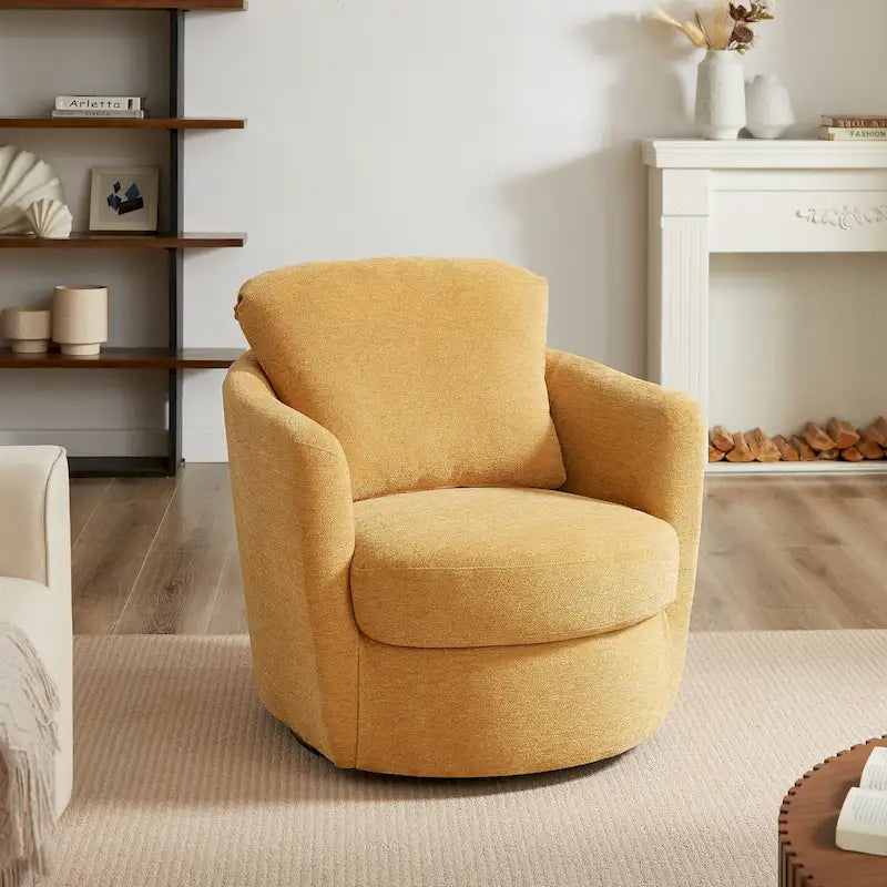 Fauteuil d'appoint pivotant en velours côtelé moderne et confortable