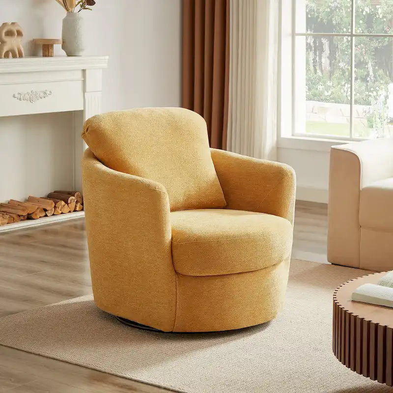 Fauteuil d'appoint pivotant en velours côtelé moderne et confortable